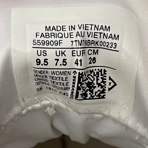 Converse All Star Low Cut Lace Up Sneakers White + Black Sz 9.5 NWOT - Picture 9 of 14